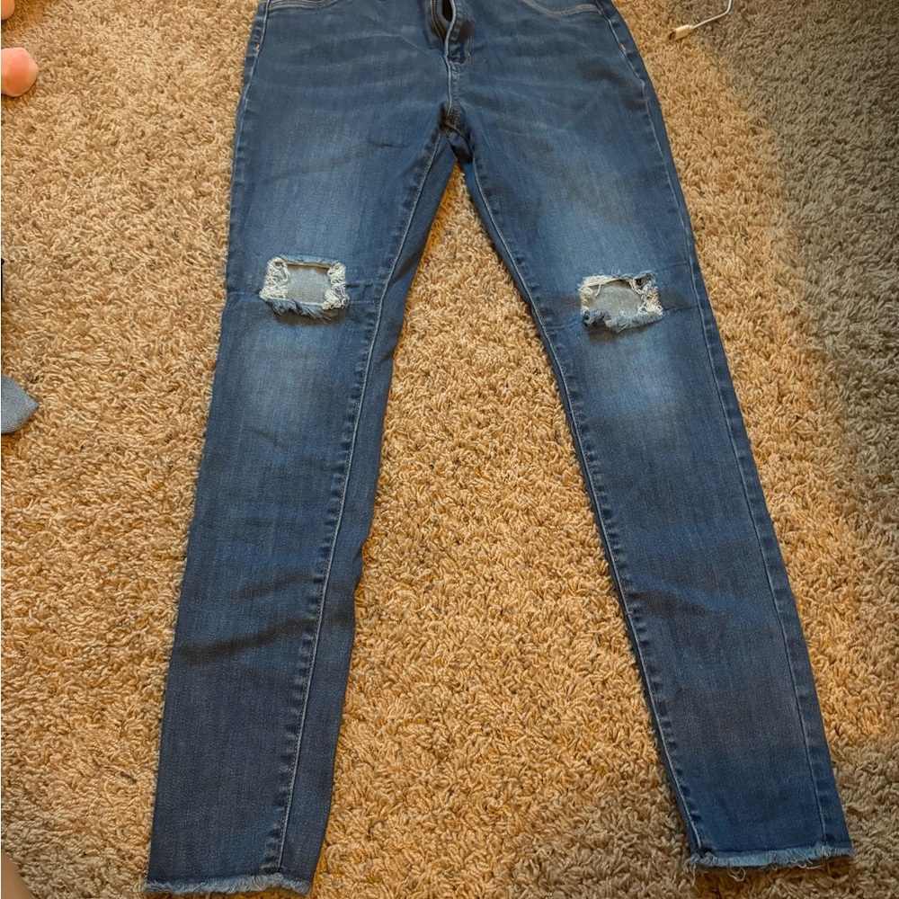 Blue Distressed Women's Jeans